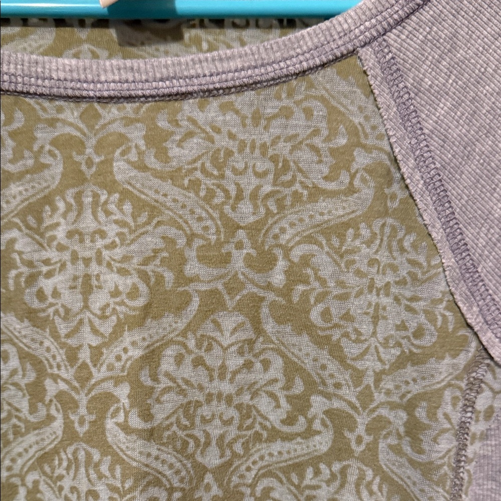 Sundance Olive and Gray Long Sleeve Top Small - Picture 4 of 8